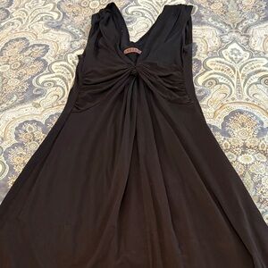 Velvet Black Twist-Front Maxi Dress